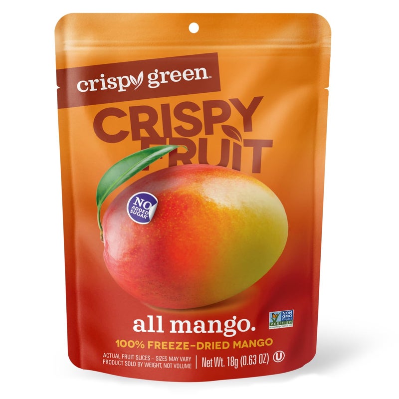 Crispy Green Natural Freeze-Dried Fruit, Mango Single-Serve, No Sugar Added, 0.63 Ounce (Pack of 12) - Image 1